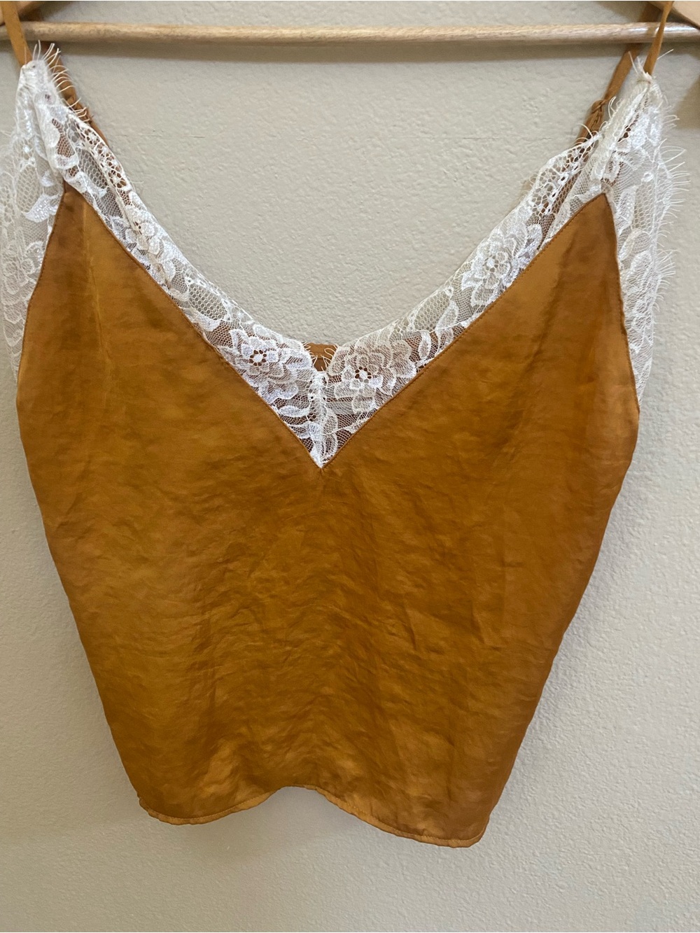 Urban Outfitters Rust Lace-Trim V-Neck Cami